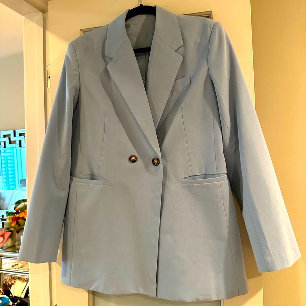 Baby blue oversized blazer